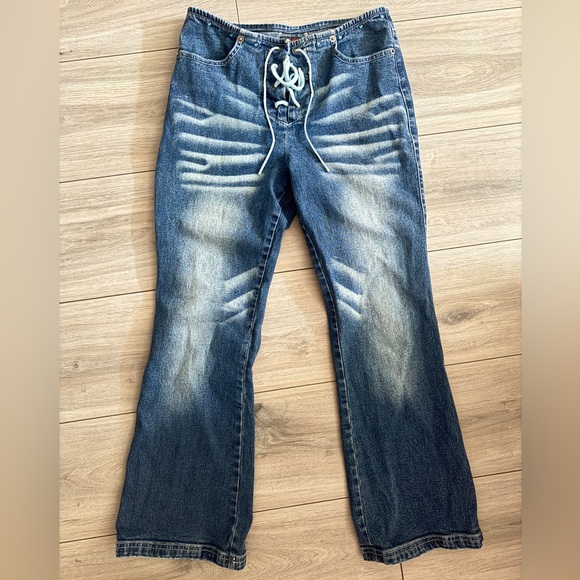 Route 66 Blue Flare Vintage Jeans - Picture 2 of 4